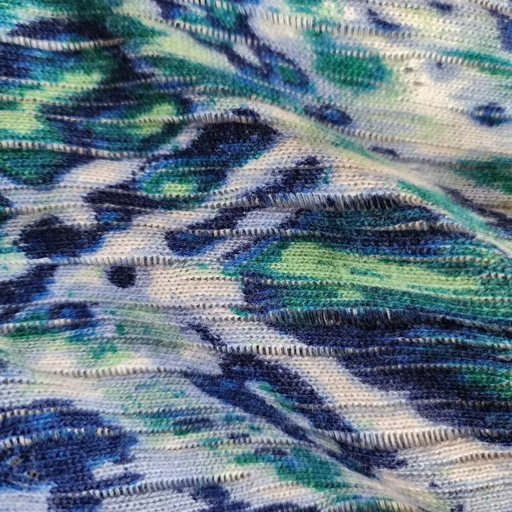 Chico's Blue Green Open Front Cardigan Size 0 (XS/4) Linen Cotton